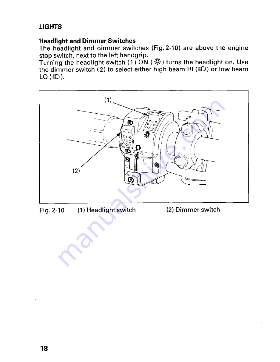 Honda Fourtrax 400EX 1999 Owner'S Manual Download Page 22