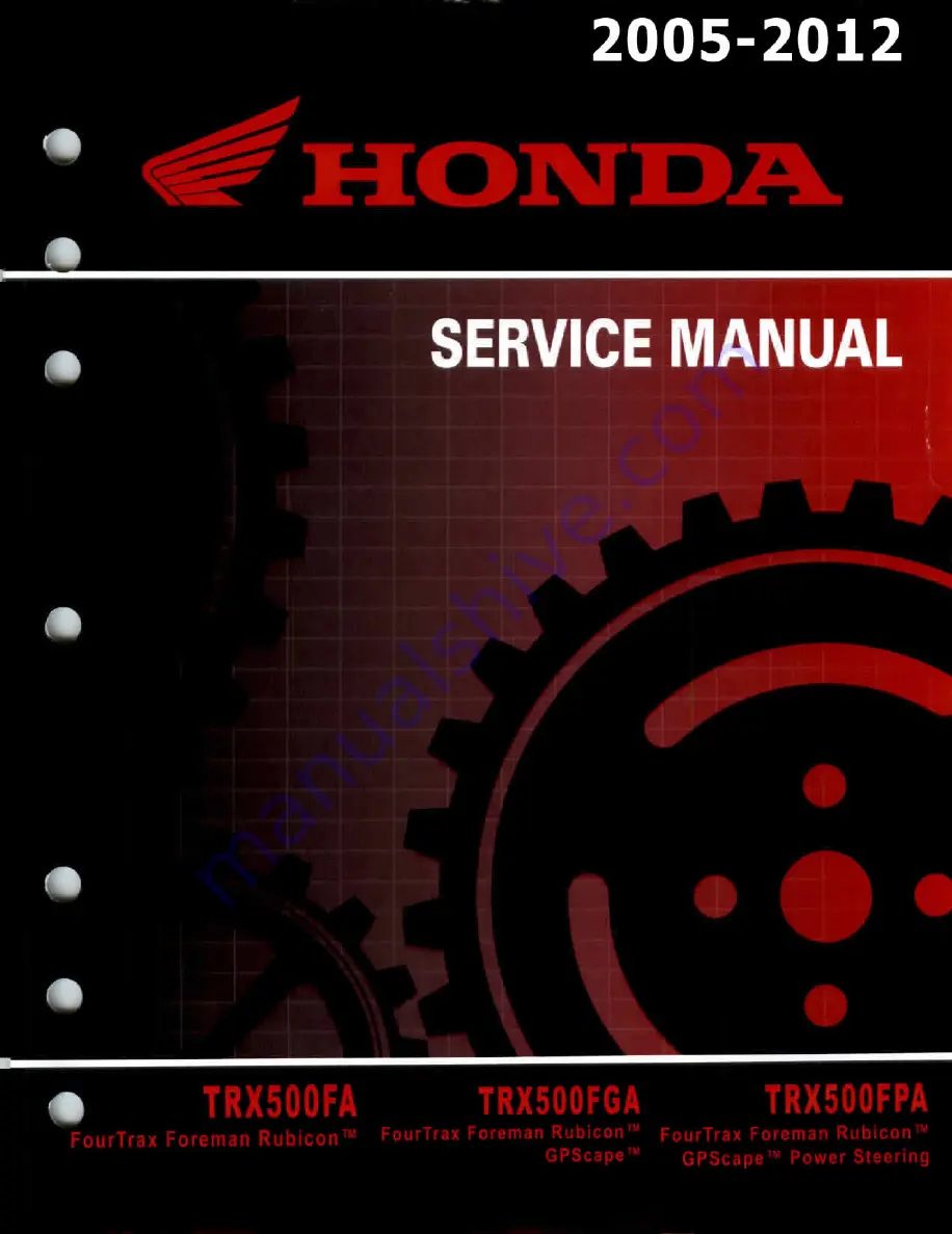 Honda FourTrax Foreman Rubicon 2005 Service Manual Download Page 1