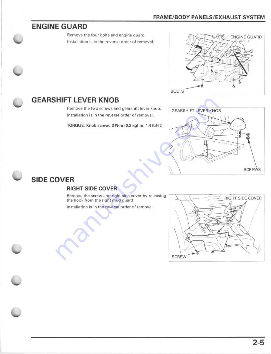 Honda FourTrax Foreman Rubicon 2005 Service Manual Download Page 59