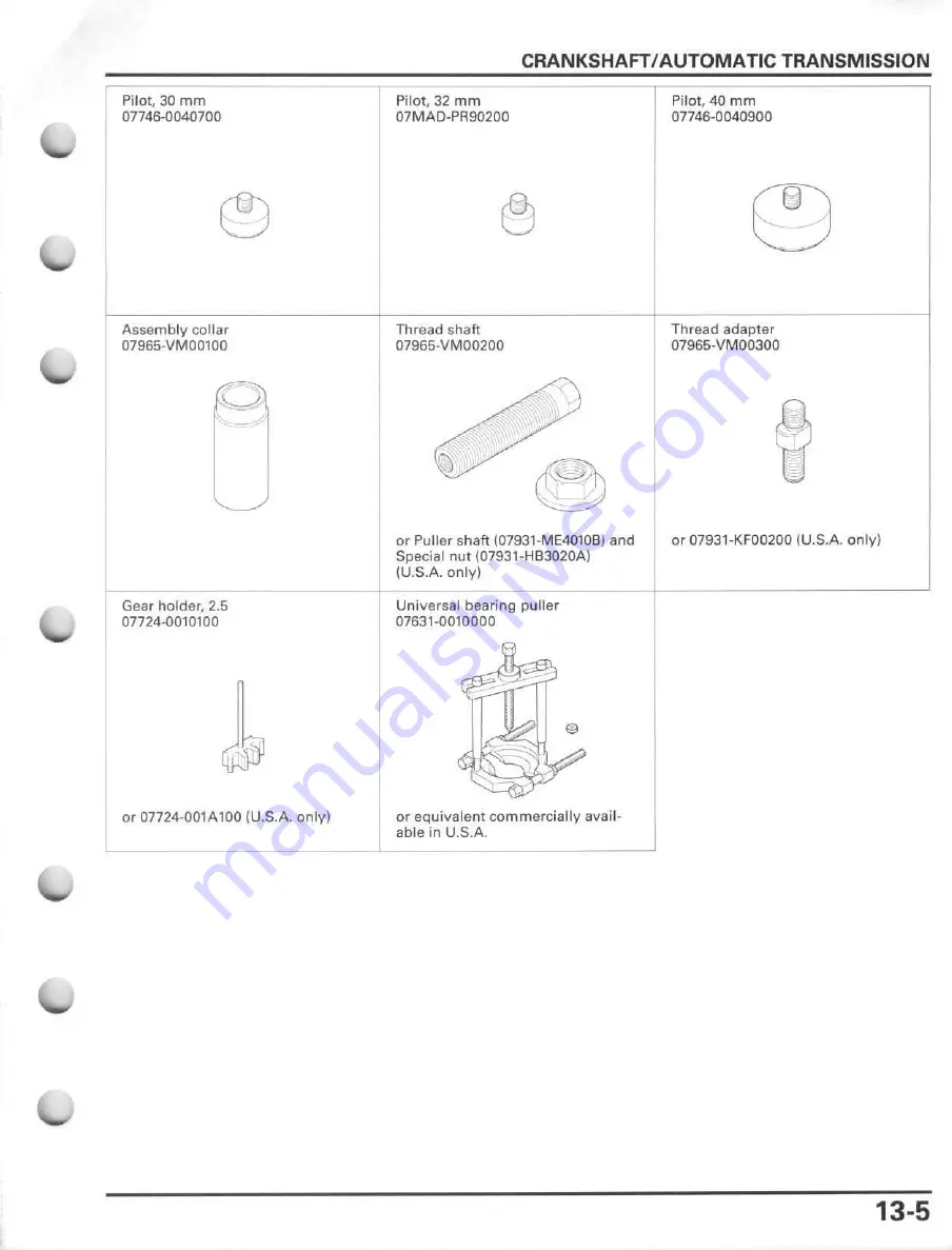 Honda FourTrax Foreman Rubicon 2005 Service Manual Download Page 261