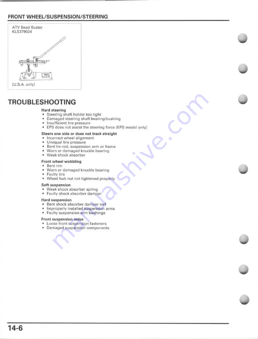 Honda FourTrax Foreman Rubicon 2005 Service Manual Download Page 280