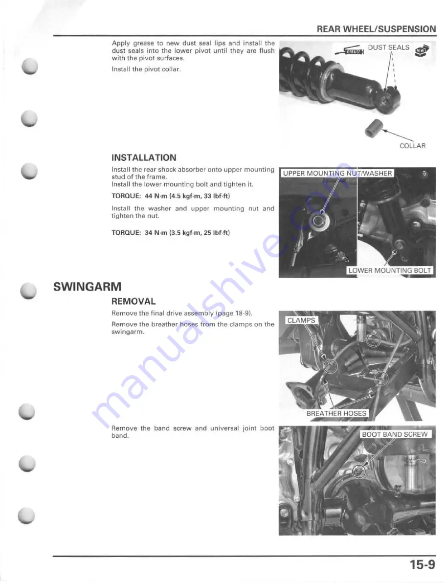 Honda FourTrax Foreman Rubicon 2005 Service Manual Download Page 329