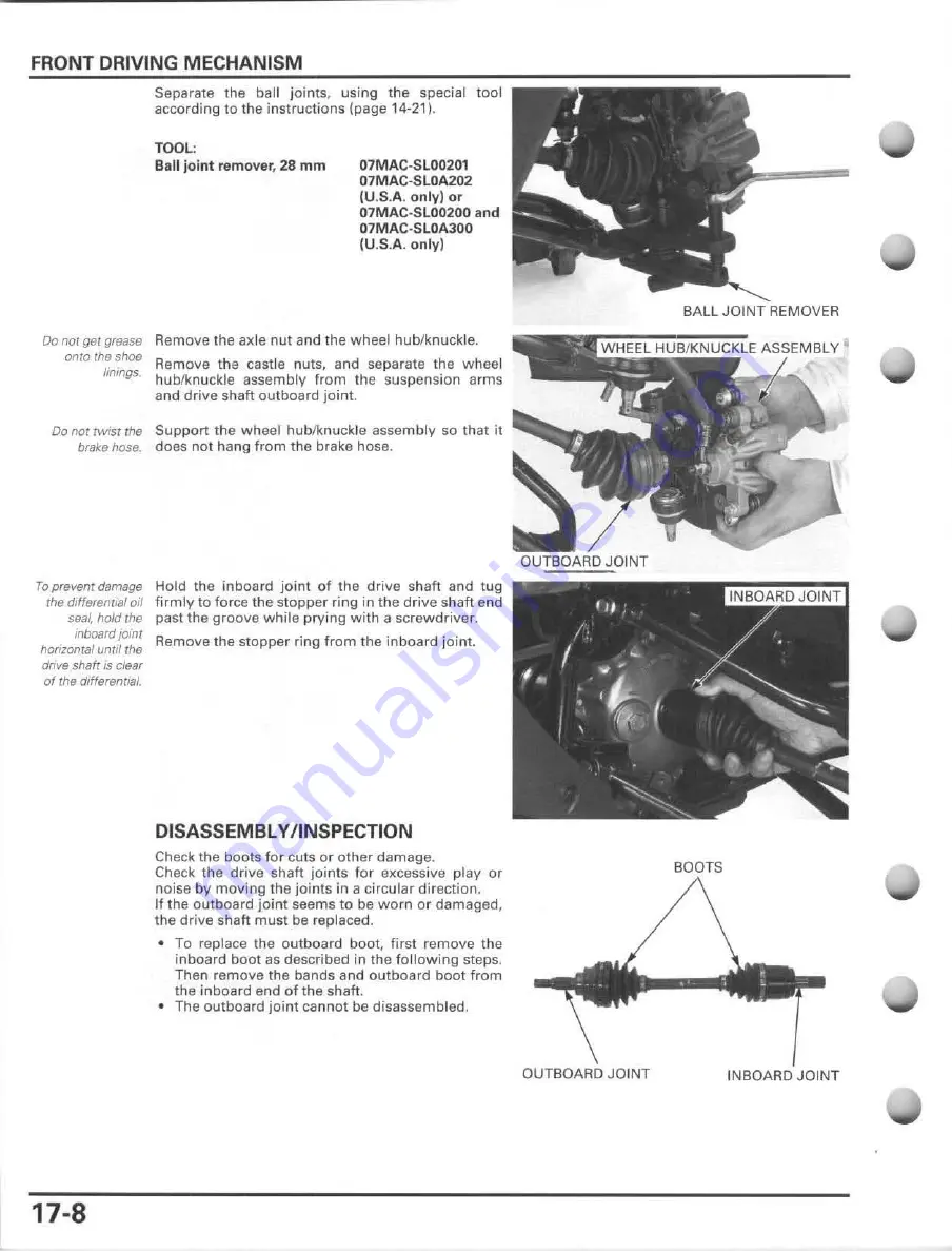 Honda FourTrax Foreman Rubicon 2005 Service Manual Download Page 374