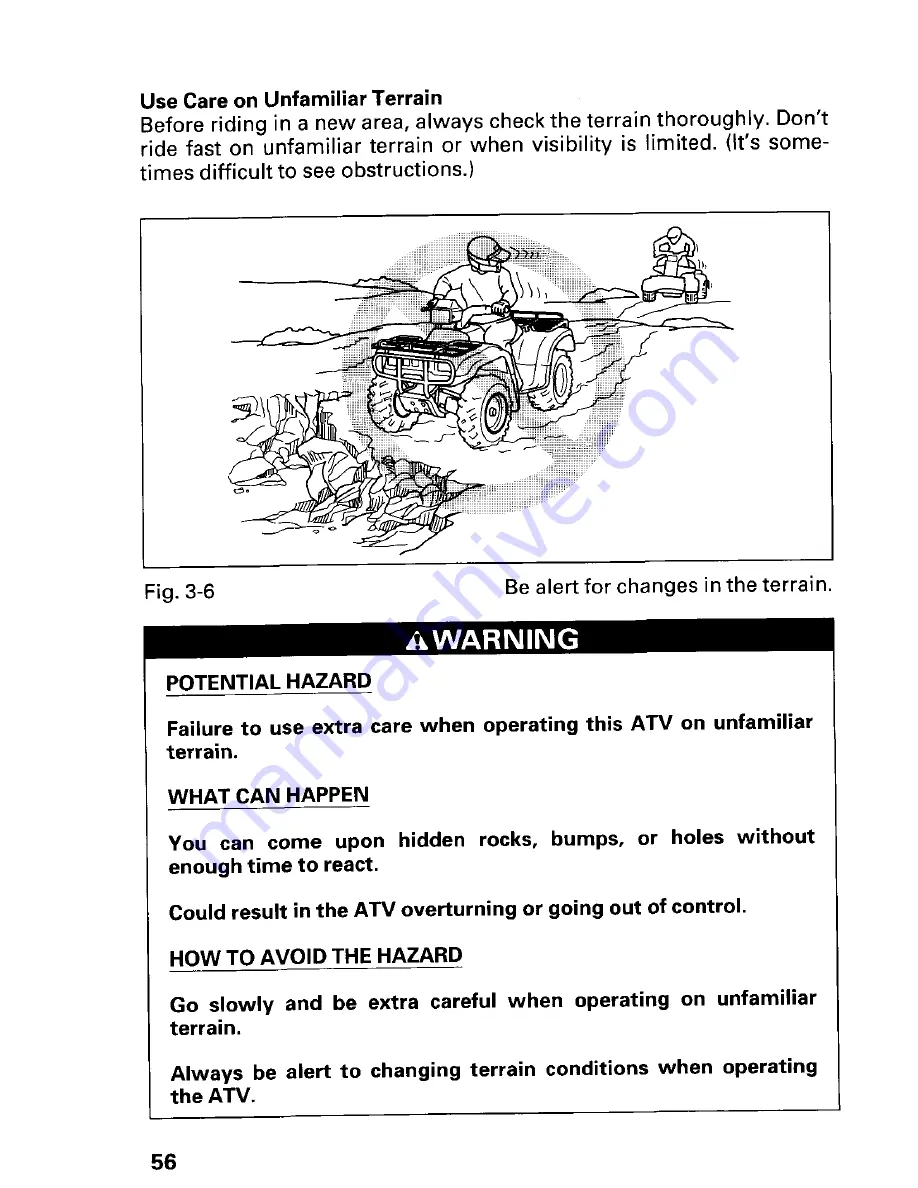 Honda Fourtrax Foreman TRX400FW 1997 Owner'S Manual Download Page 60