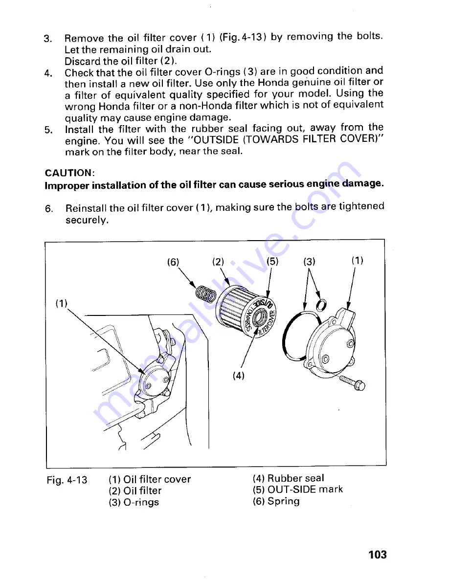 Honda Fourtrax Foreman TRX400FW 1997 Owner'S Manual Download Page 107