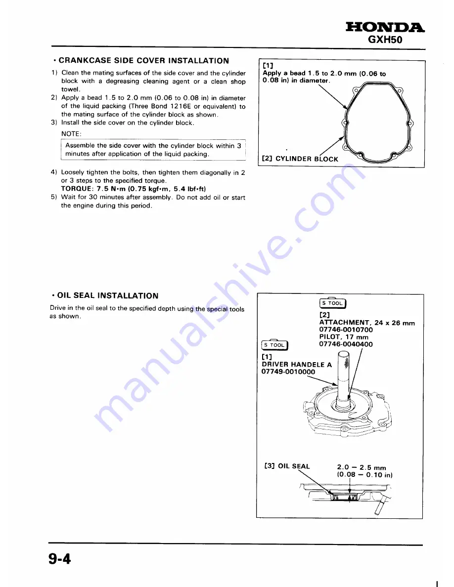 Honda GXH50 Workshop Manual Download Page 126