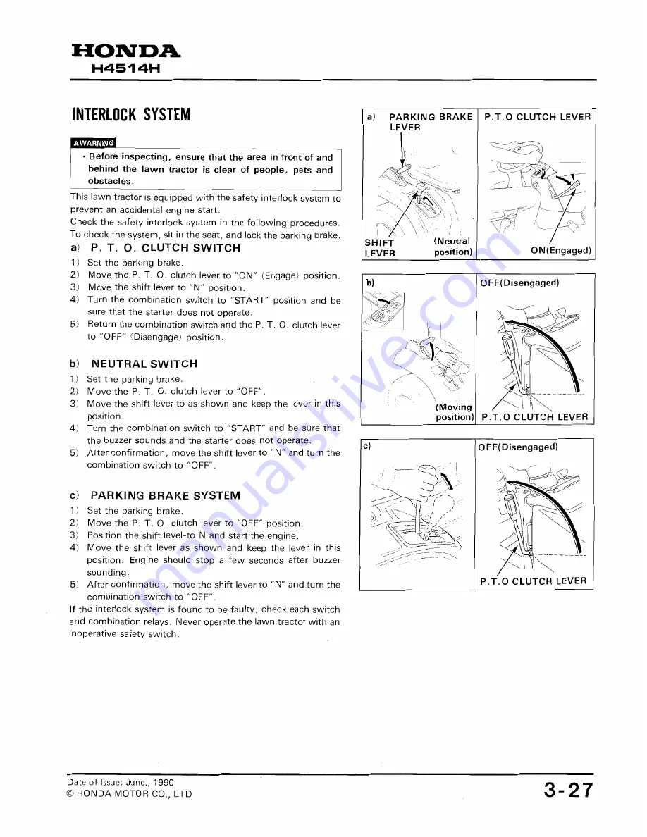 Honda H4524H Workshop Manual Download Page 89