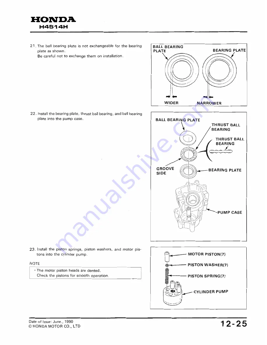 Honda H4524H Workshop Manual Download Page 175