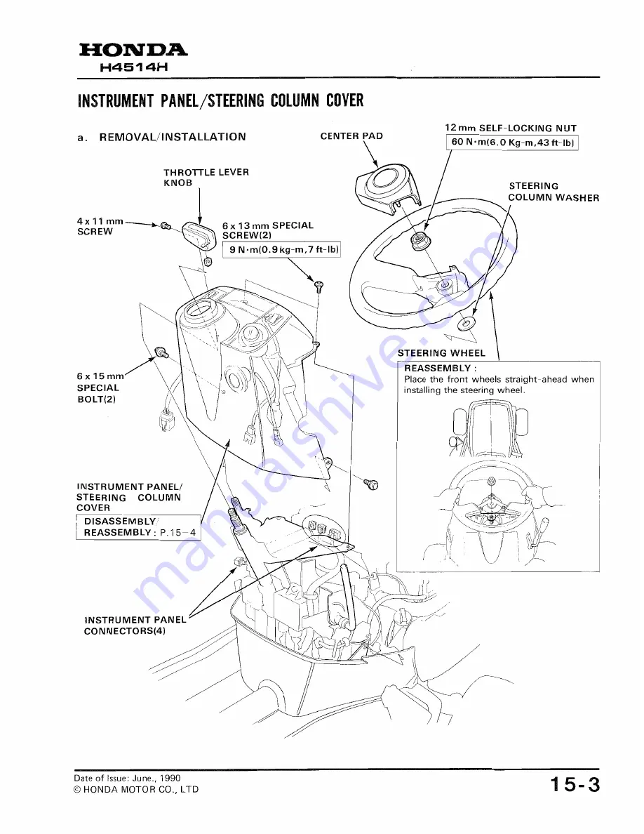 Honda H4524H Workshop Manual Download Page 197