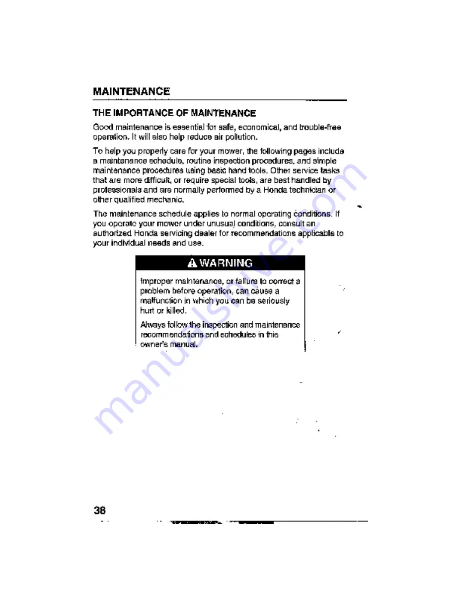 Honda HRC215PDA Owner'S Manual Download Page 40