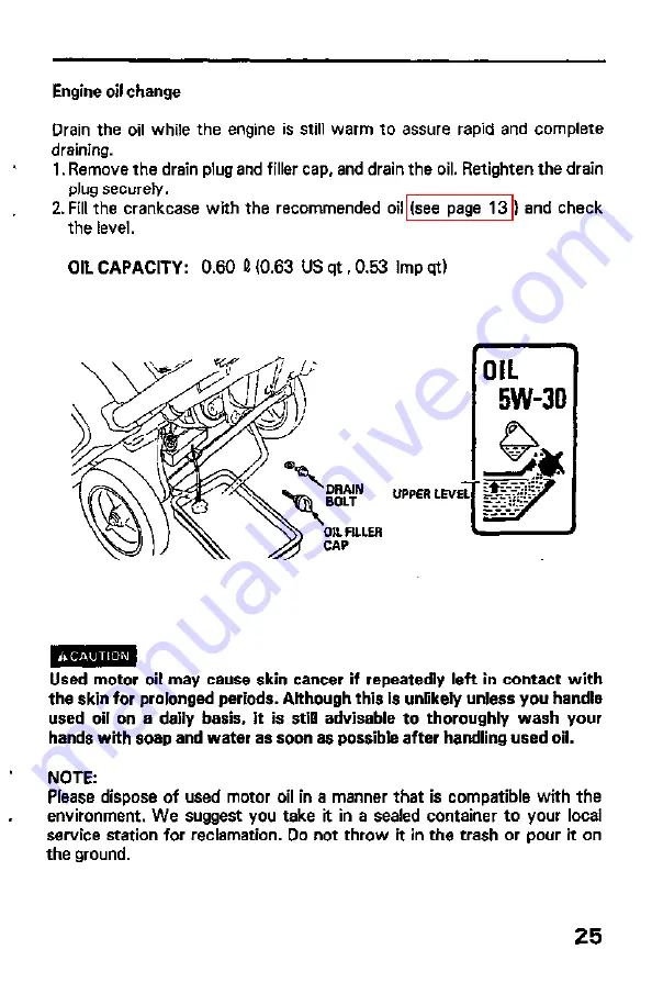 Honda HS621 Owner'S Manual Download Page 26