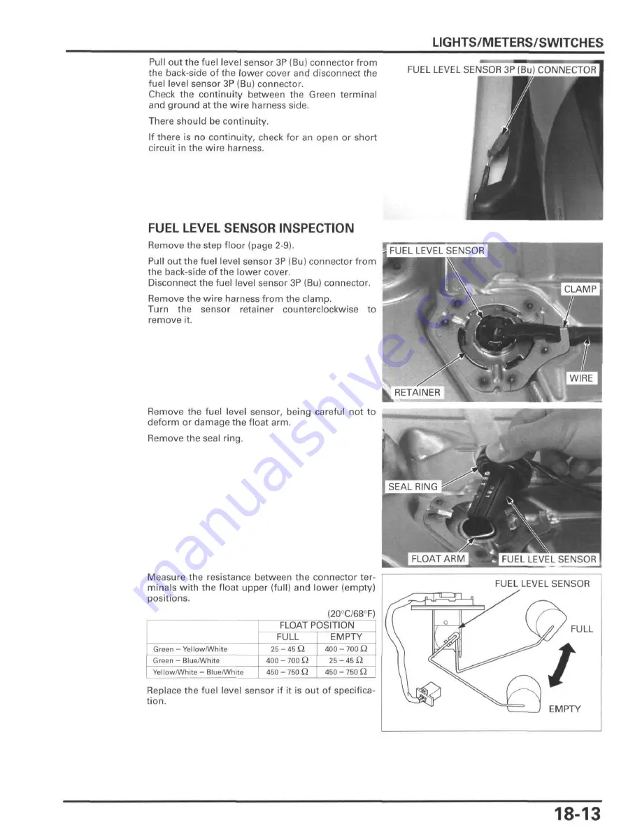 Honda Metropolitan CHF50 Service Manual Download Page 293