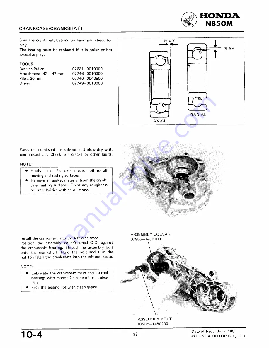 Honda NB50M Manual Download Page 94