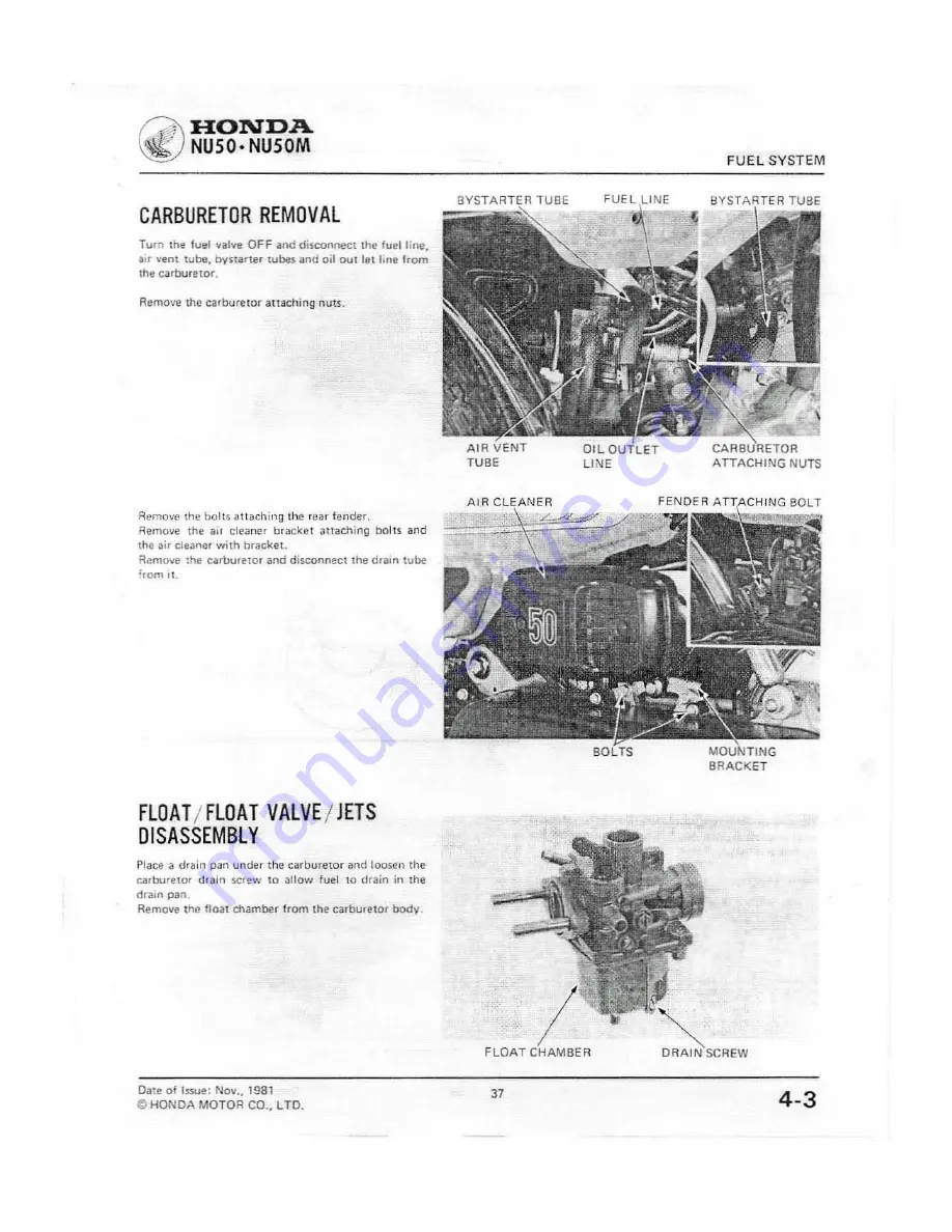 Honda NU50 Скачать руководство пользователя страница 37