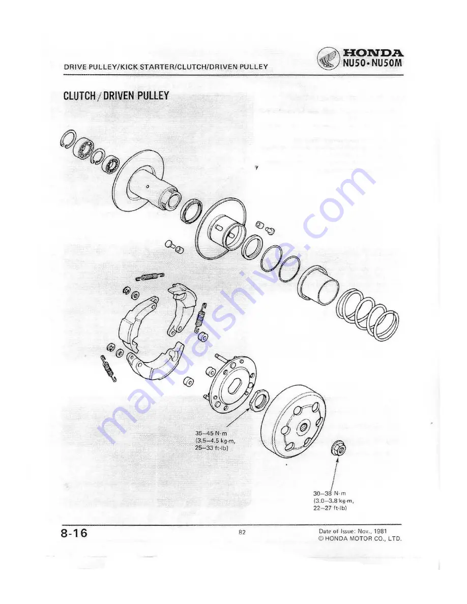 Honda NU50 Shop Manual Download Page 81