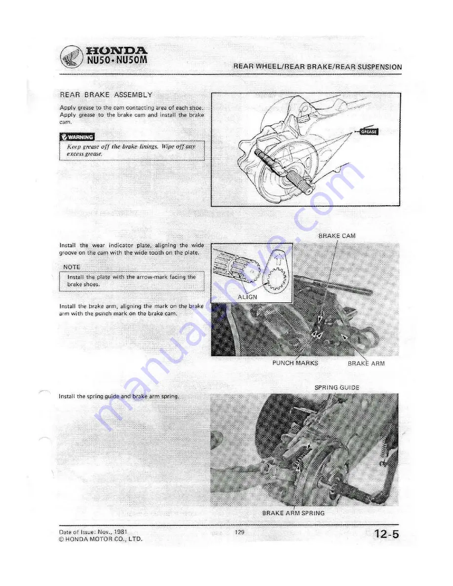 Honda NU50 Shop Manual Download Page 127