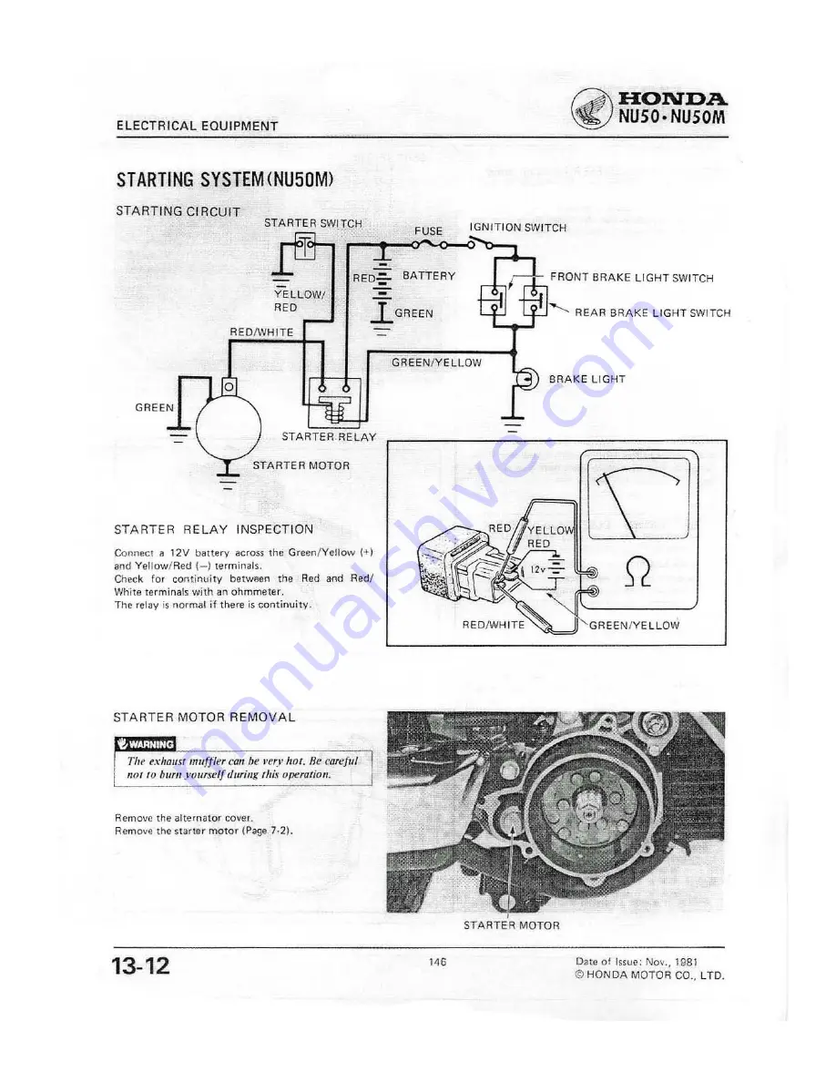 Honda NU50 Скачать руководство пользователя страница 143