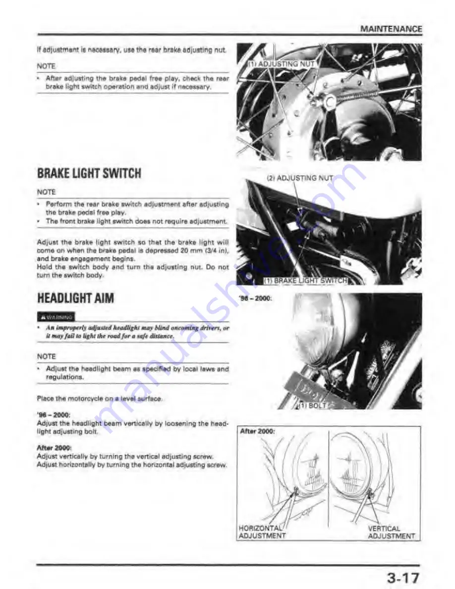 Honda REBEL 250 Service Manual Download Page 58