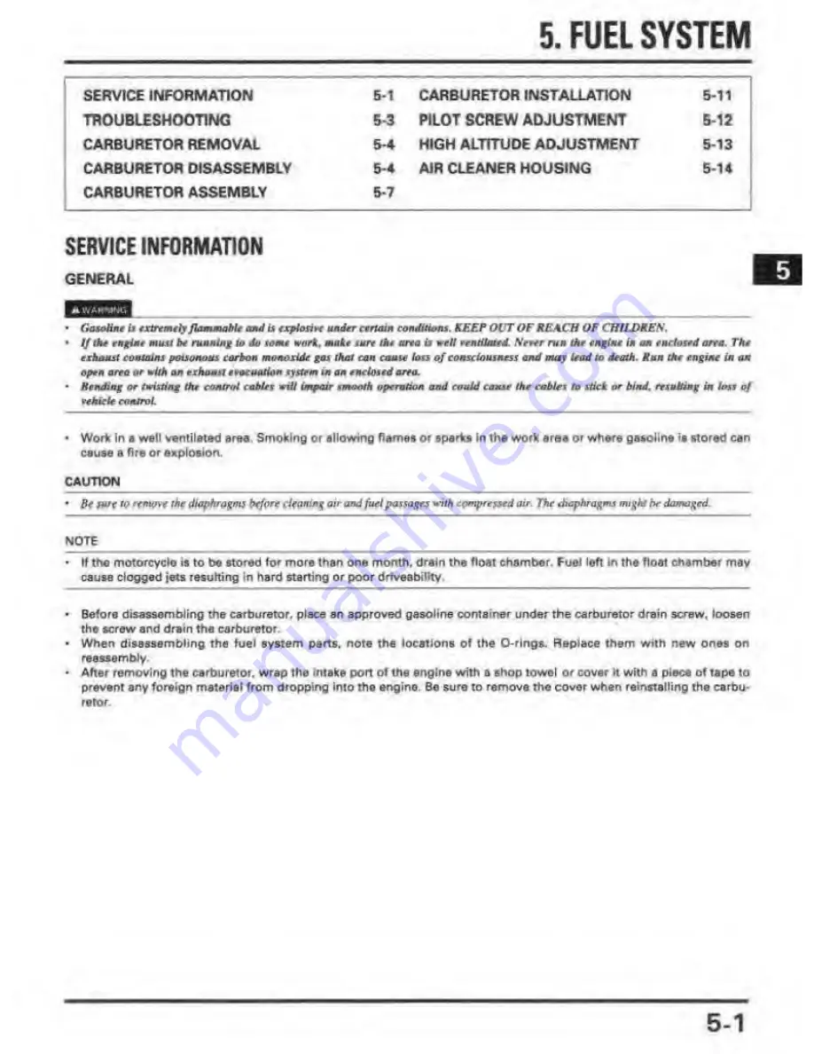 Honda REBEL 250 Service Manual Download Page 69