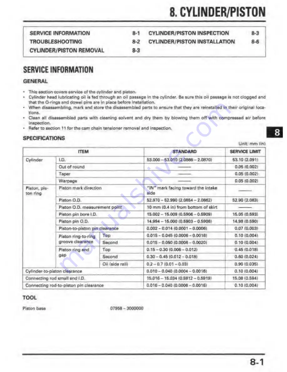 Honda REBEL 250 Service Manual Download Page 112