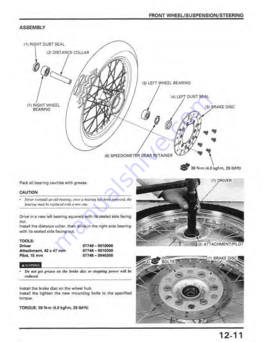 Honda REBEL 250 Service Manual Download Page 169