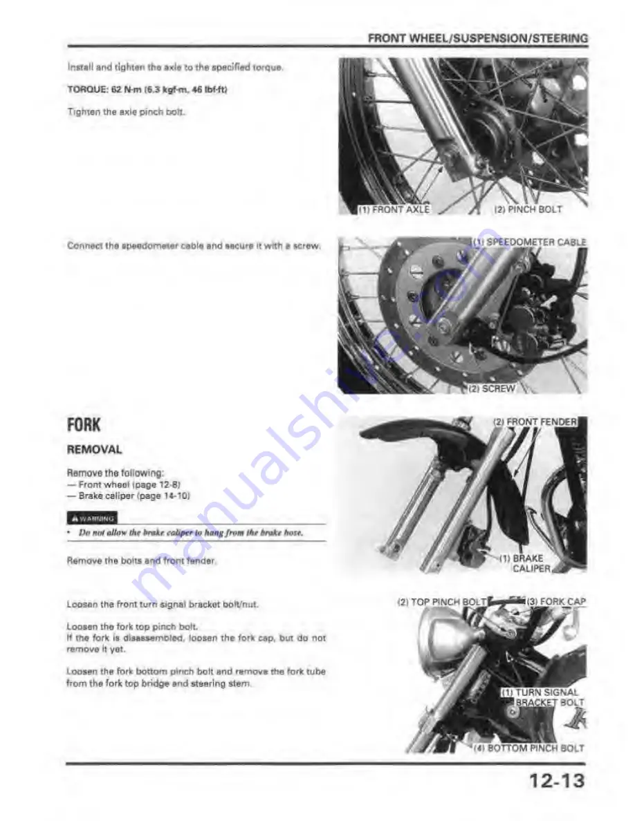 Honda REBEL 250 Service Manual Download Page 171