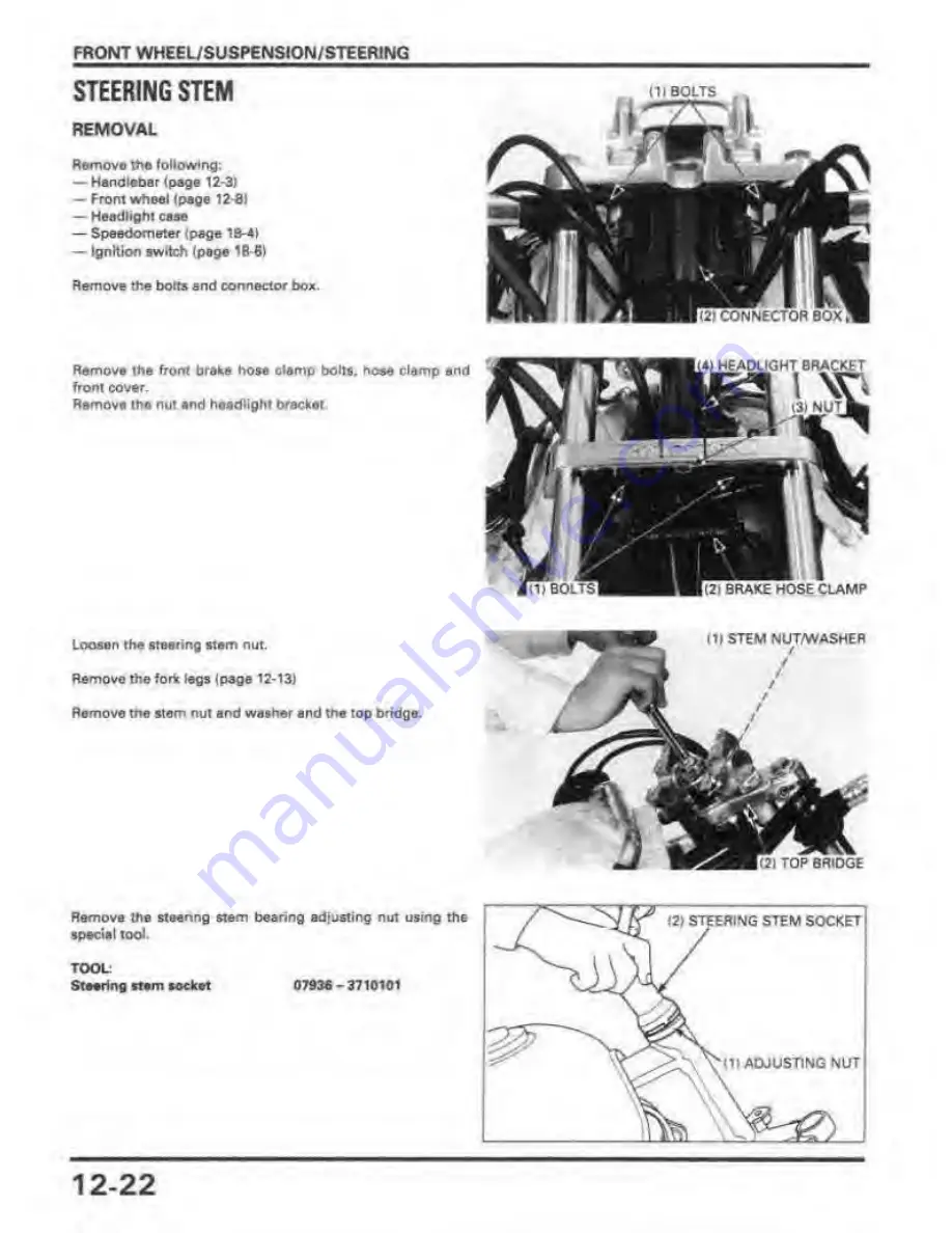 Honda REBEL 250 Service Manual Download Page 180