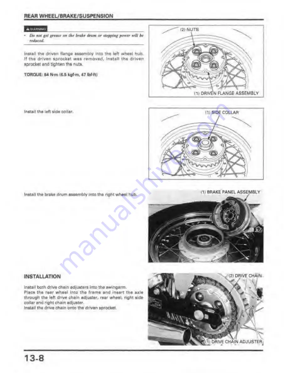 Honda REBEL 250 Service Manual Download Page 193