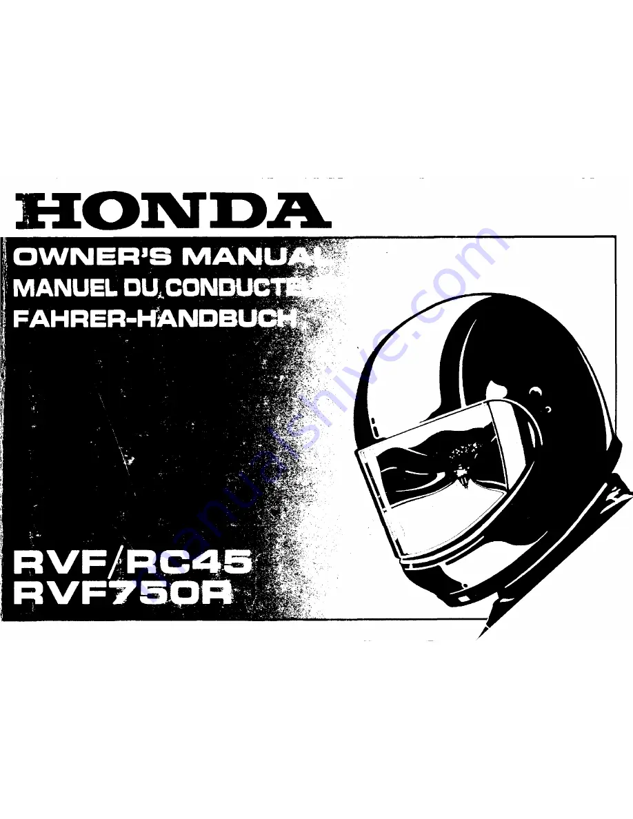 Honda RVF750R RC45 Owner'S Manual Download Page 1