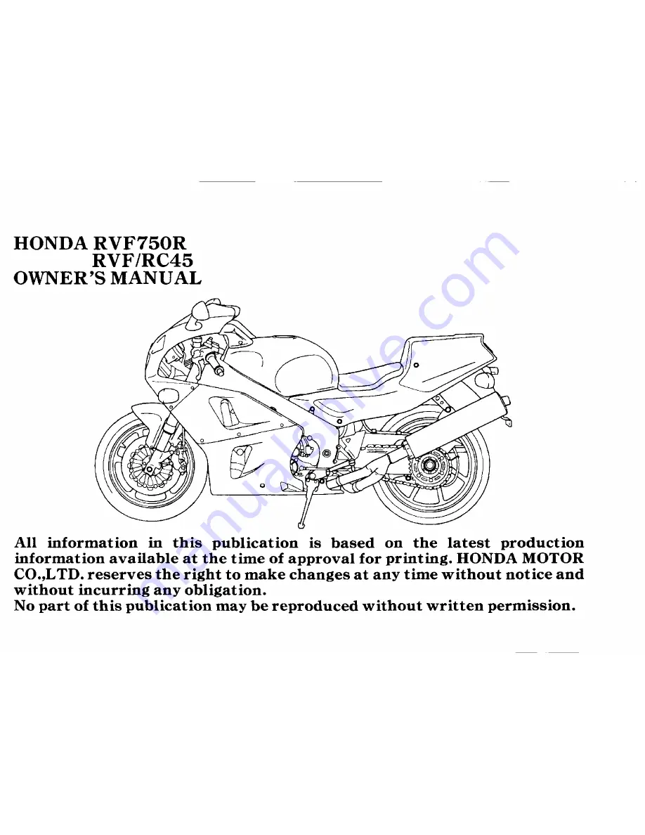 Honda RVF750R RC45 Скачать руководство пользователя страница 5