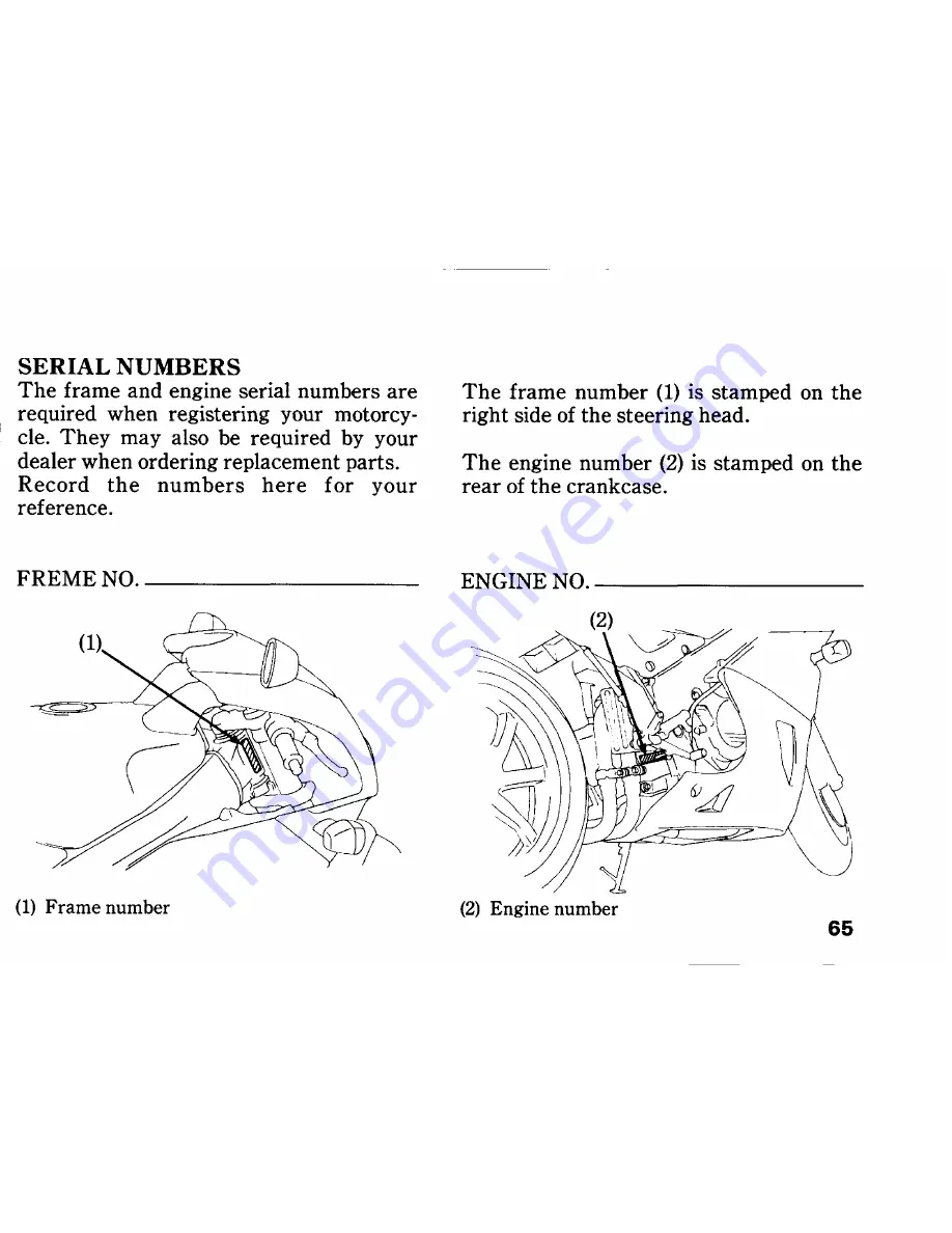 Honda RVF750R RC45 Owner'S Manual Download Page 73