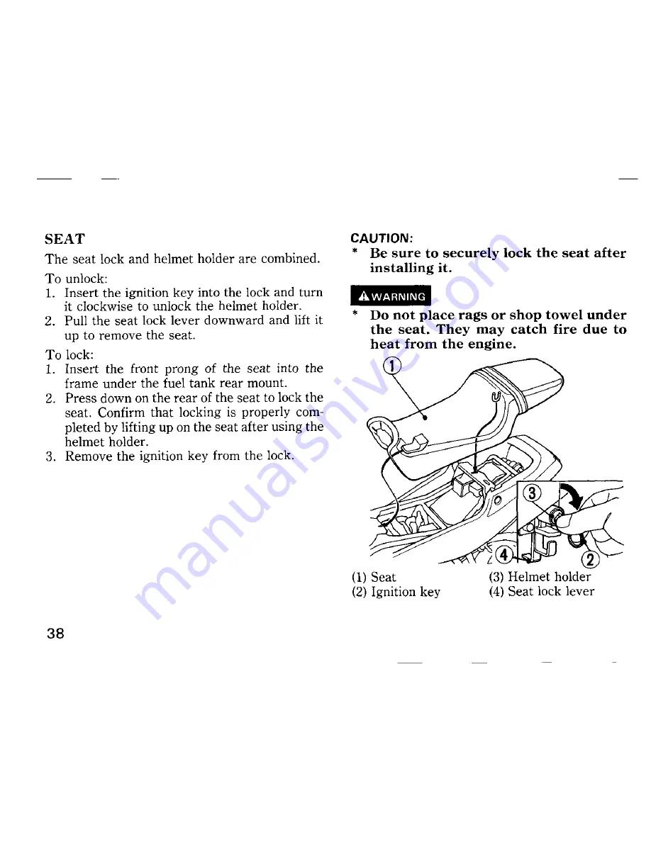 Honda SPADA VT250 Owner'S Manual Download Page 44