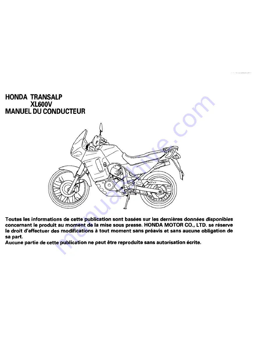 Honda Transalp XL600V Скачать руководство пользователя страница 111