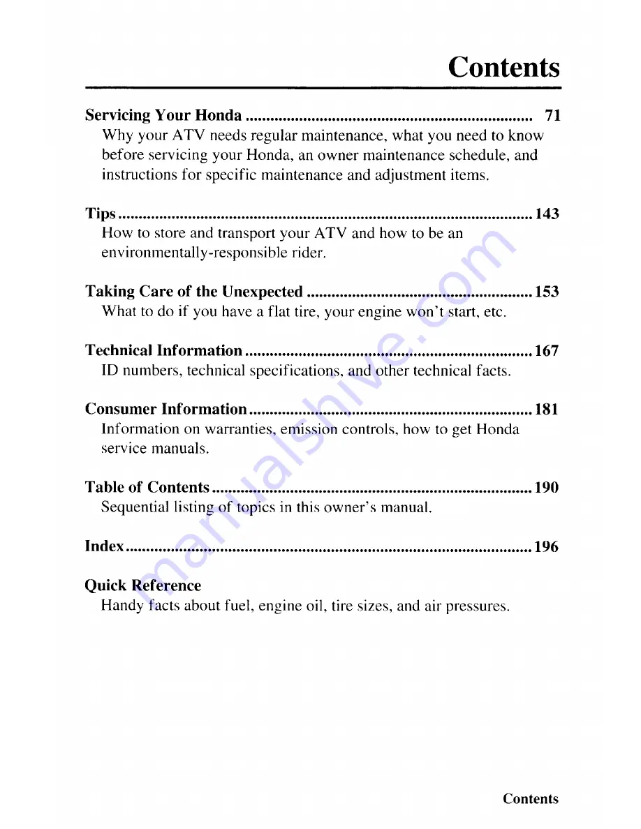 Honda TRX 250EX Sportrax 250EX Owner'S Manual Download Page 9