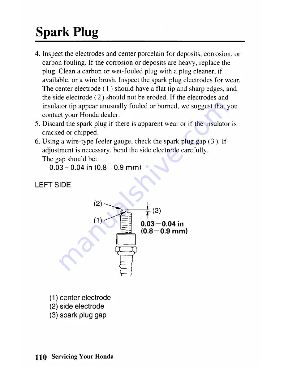 Honda TRX 250EX Sportrax 250EX Owner'S Manual Download Page 120