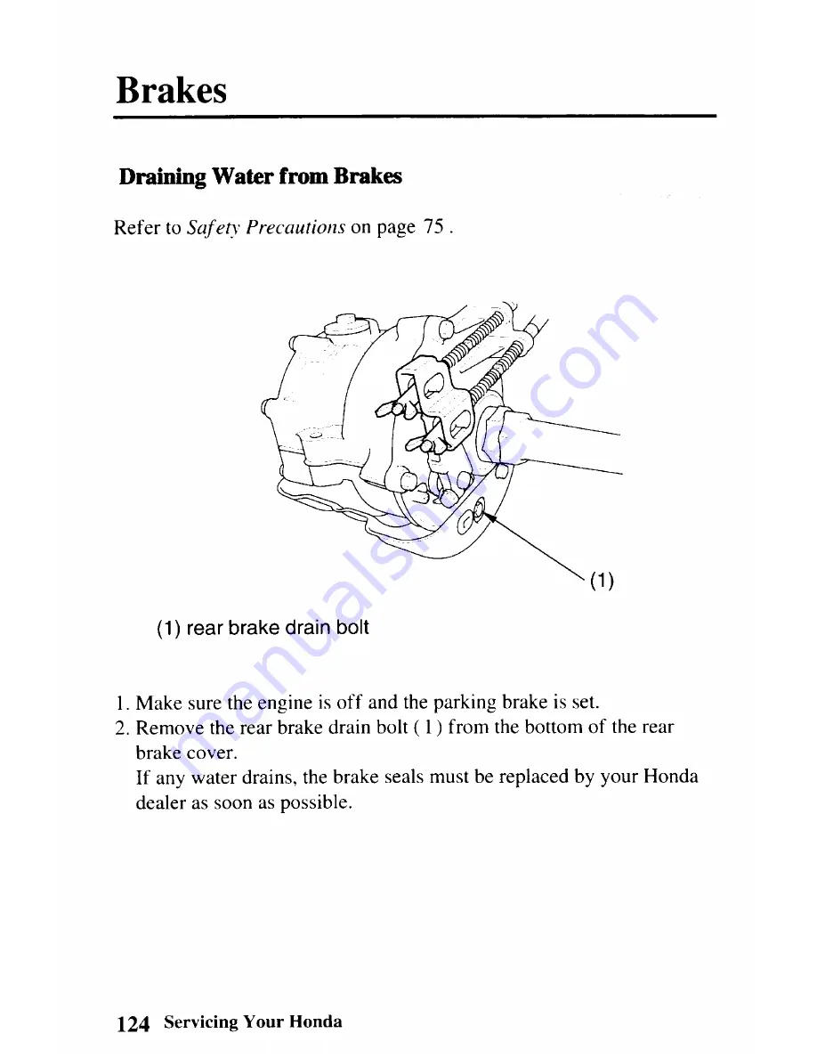 Honda TRX 250EX Sportrax 250EX Owner'S Manual Download Page 134