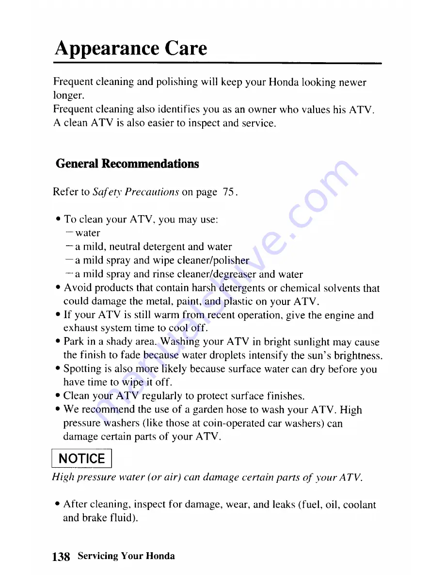 Honda TRX 250EX Sportrax 250EX Owner'S Manual Download Page 148