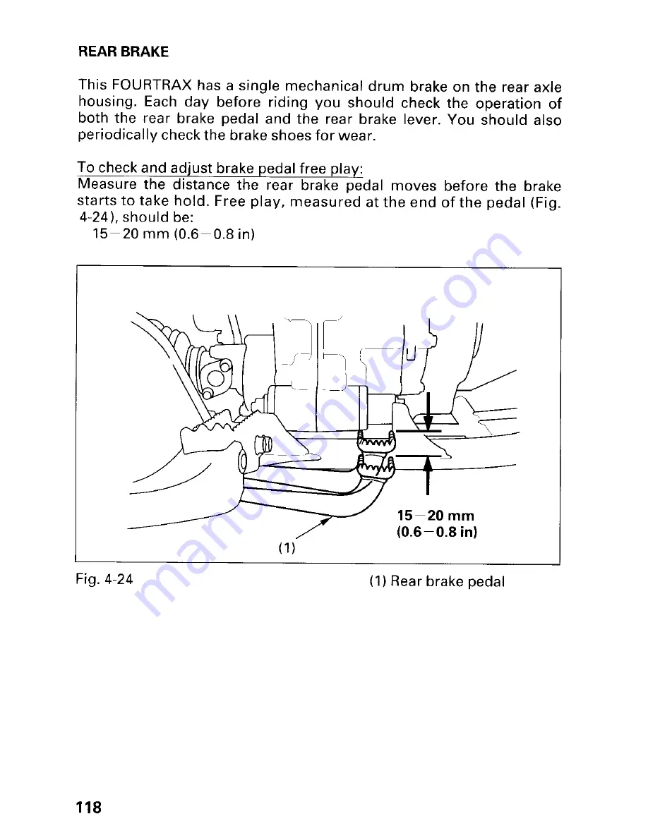 Honda TRX250 Owner'S Manual Download Page 124