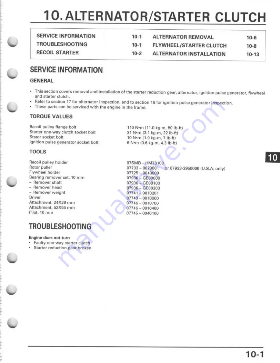 Honda TRX400FW Service Manual Download Page 169