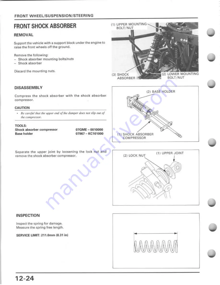 Honda TRX400FW Service Manual Download Page 226