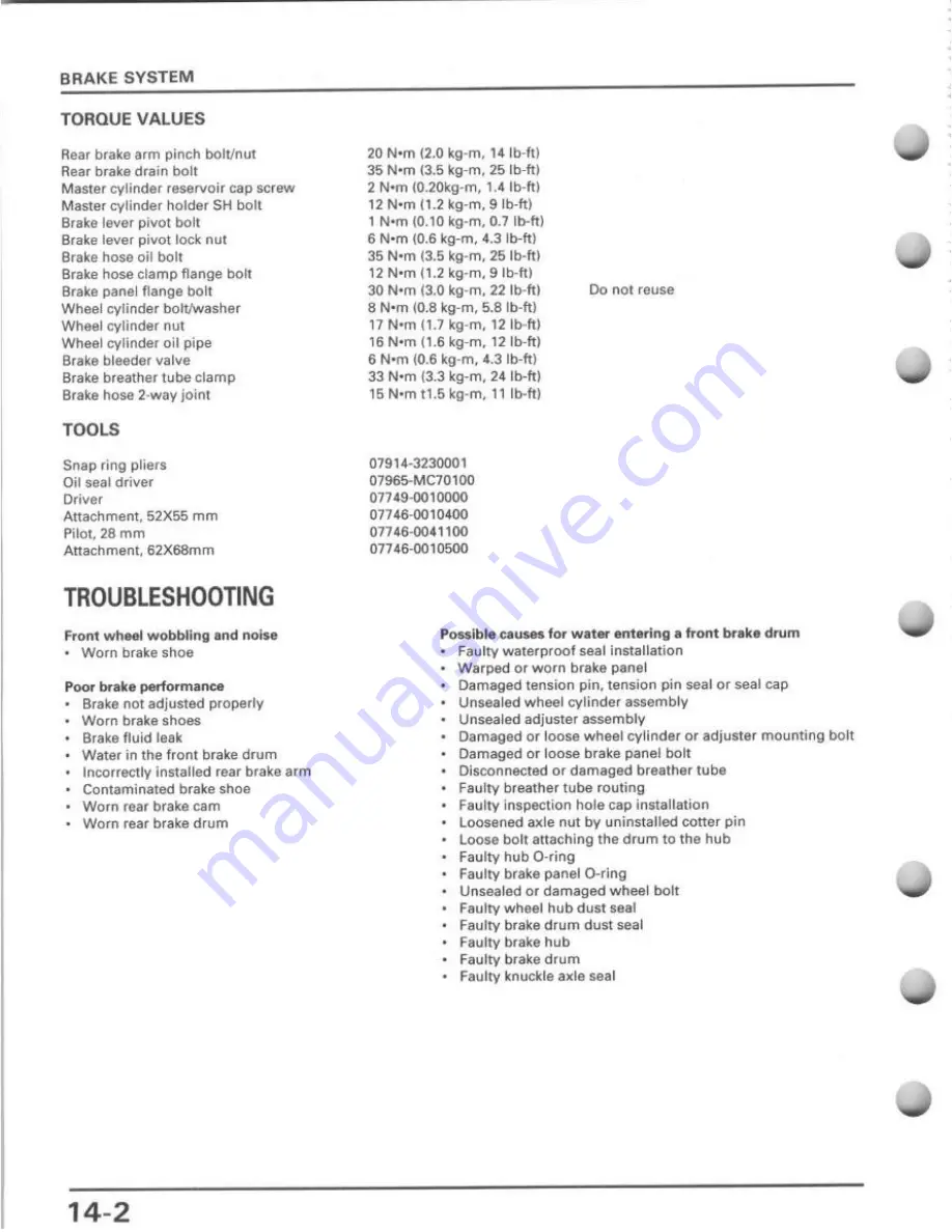 Honda TRX400FW Service Manual Download Page 244