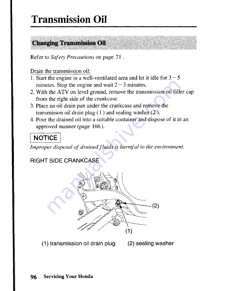 Honda TRX450R 2004 Owner'S Manual Download Page 105