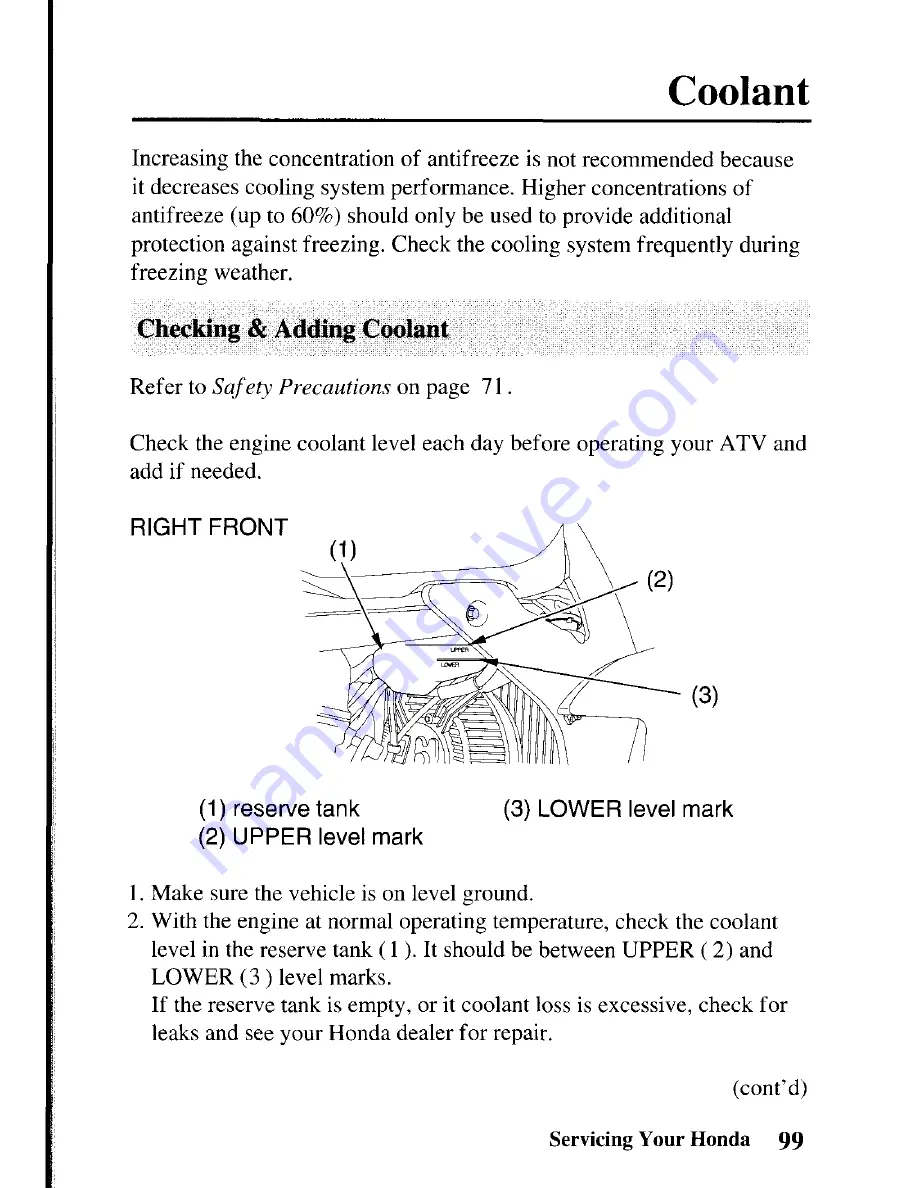 Honda TRX450R 2004 Owner'S Manual Download Page 108