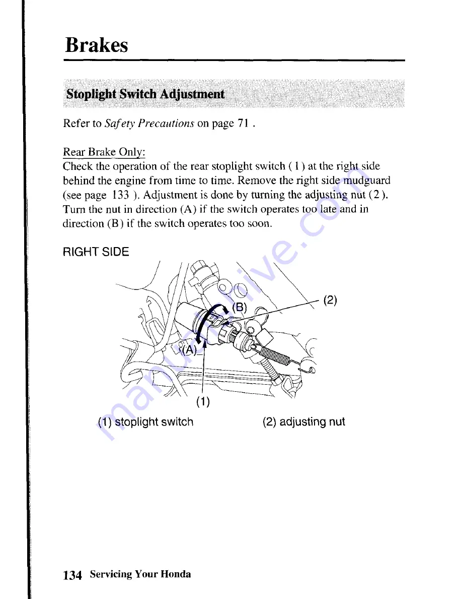 Honda TRX450R 2004 Owner'S Manual Download Page 143