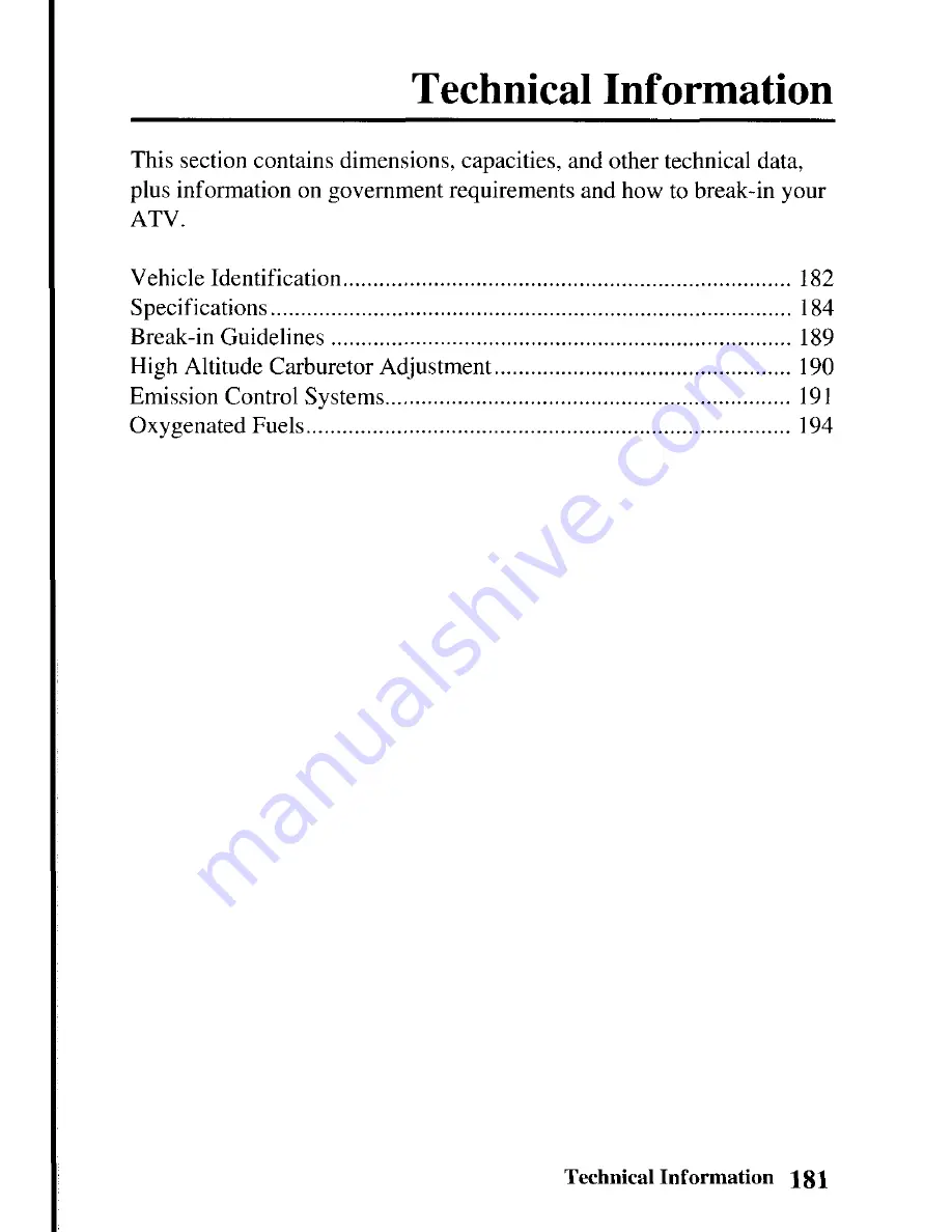 Honda TRX450R 2004 Owner'S Manual Download Page 190