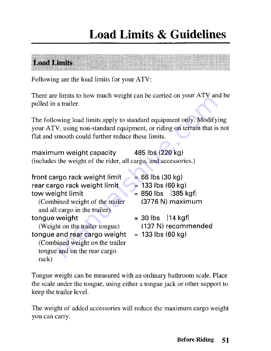 Honda TRX500FA FOURTRAX FOREMAN RUBICON 2003 Owner'S Manual Download Page 59