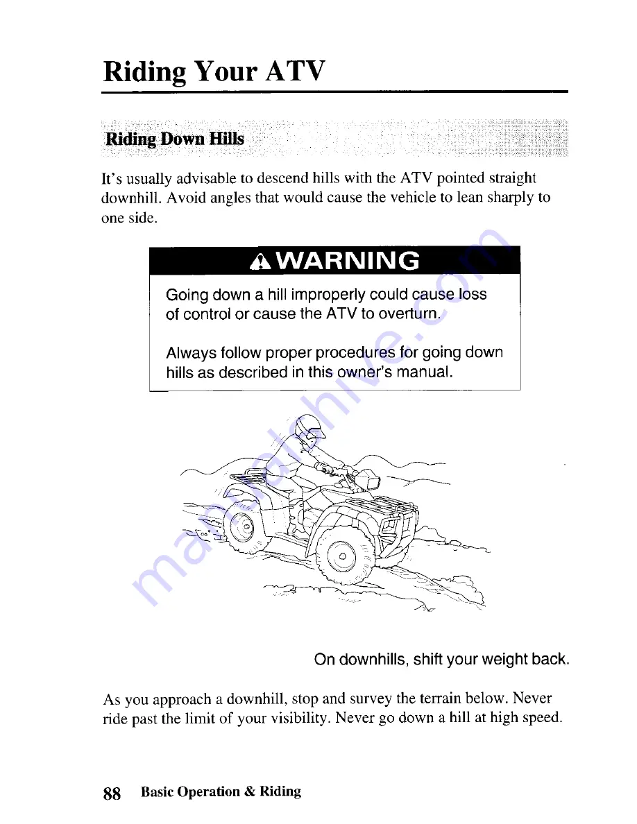 Honda TRX500FA FOURTRAX FOREMAN RUBICON 2003 Owner'S Manual Download Page 96