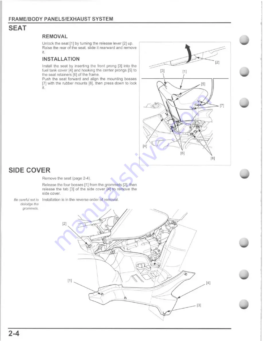 Honda TRX500FE FourTrax Foreman 4x4 ES Service Manual Download Page 56