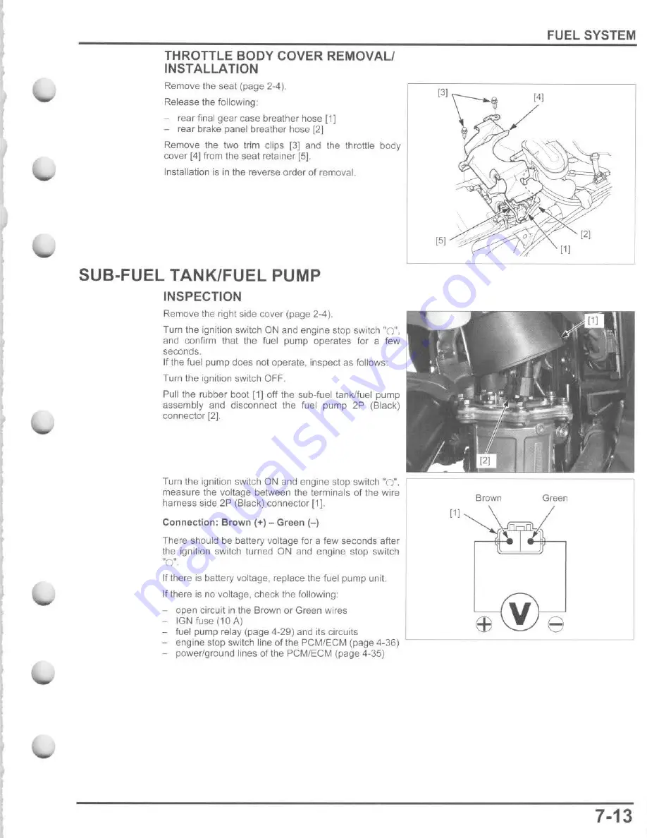 Honda TRX500FE FourTrax Foreman 4x4 ES Service Manual Download Page 165