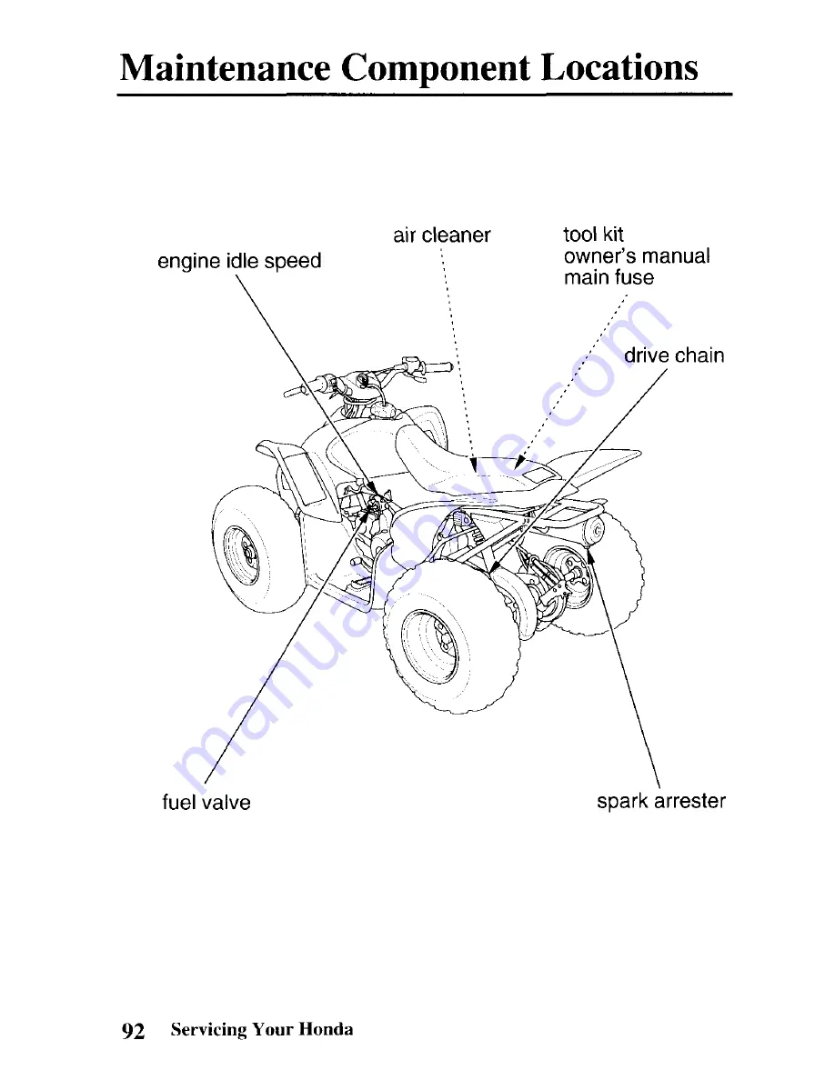 Honda TRX90 Sportrax 90 Owner'S Manual Download Page 98